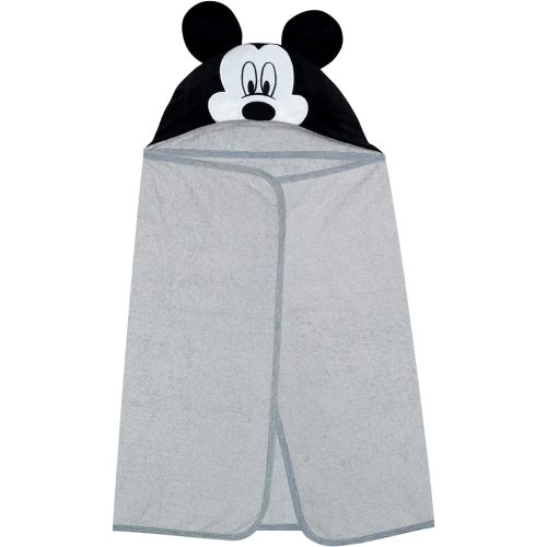 Lambs & Ivy Disney Baby Mickey Mouse Gray Hooded Baby Bath Towel