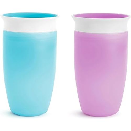 Munchkin® Miracle® 360 Toddler Sippy Cup, Spill Proof, 10 Ounce, Blue/Purple, 2 Count (Pack of 1)