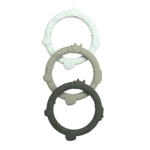 Loulou Lollipop Wild Teething Ring Set - Sage/Green