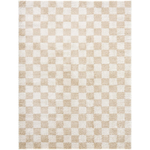 Zuhur Washable Checkered Indoor Rug