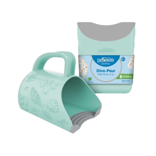 Dr. Brown's CleanUp Dino-Pour Baby Bath Rinse Cup, Tear-Free Rinsing for Babies and Toddlers, BPA Free