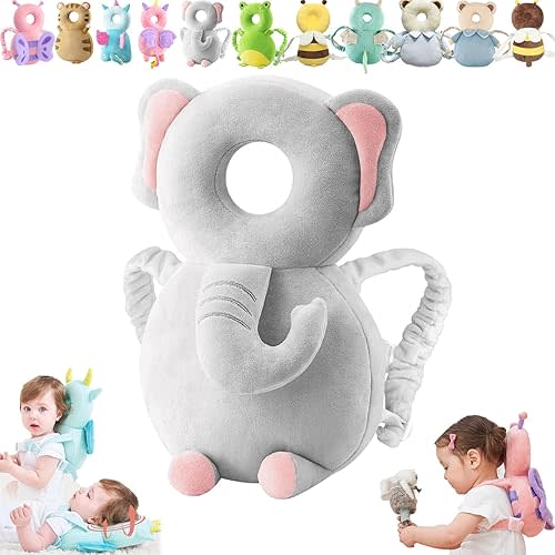 Mushplushies Head Protector, Baby Head Protector Backpack, Head Protection Back Pack for BAB, Mush Plush Head Protection Backpack, Head Protector for Baby Walking, Baby Fall Back Head Protector (E)