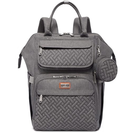 BabbleRoo Baby Diaper Bag Backpack, Waterproof Travel Bag, Unisex, Dark Gray, Adult
