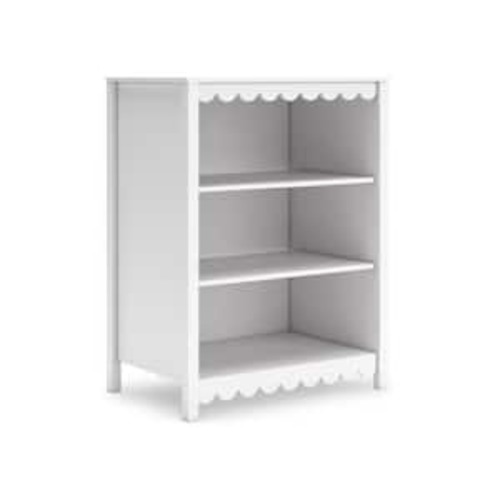 Hallityn 41.14 in. Tall White Wood 2-Shelf Standard Bookcase