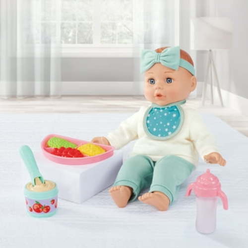 My Sweet Love Meal Time Baby Doll Play Set, Ivory and Sage Outfit, 14-inch Doll, 12 Pieces Included