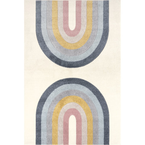 George Oliver Jerri Double Half Rainbow Kids Area Rug & Reviews | Wayfair
