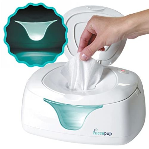 hiccapop Baby Wipe Warmer and Baby Wet Wipes Dispenser | Baby Wipes Warmer for Babies | Diaper Wipe Warmer with Changing Light - White - 1 Count (Pack of 1)