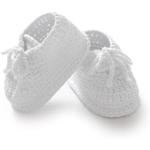 Hadetoto Baby Booties Newborn Cotton Knit Shoes Hand Crochet Soft First Walking Cozy Sneaker for Infant Boys Girls