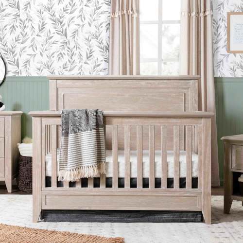 Monogram by Namesake Beckett Rustic 4-in-1 Convertible Flat Top Crib