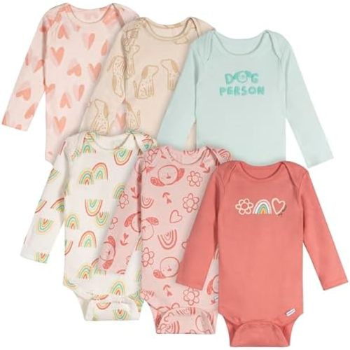12 months Onesies Brand unisex-baby 6-pack Long Sleeve Bodysuits