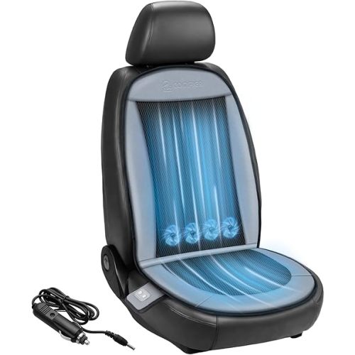 COMFIER Black 12V Cooling Car Seat Cover Cushions, Front Seat Covers for Cars SUV Universal