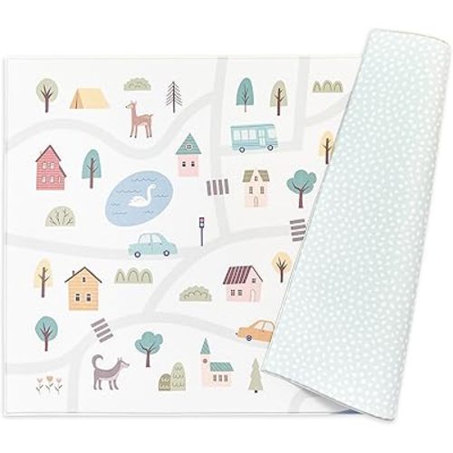 Reversible Play Mat 82” x 55” - for Infants, Babies, Toddlers, Kids | Waterproof, Durable, Non-Toxic, Easy-to-Clean | Thick & Large Soft Foam Floor Mat for Gym, Nursery, Playroom