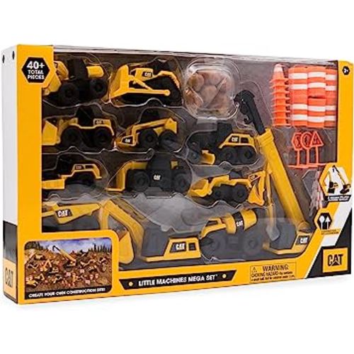 CatToysOfficial, CAT Little Machines Mega Set with Exclusive Crane, Kids Toys for Ages 3 and up, Yellow