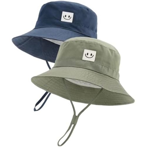 FURTALK Baby Sun Hat Smile Face Toddler Boys Girls Bucket Hat 0-5 Years Kids UPF 50+ Sun Protection Summer Hats
