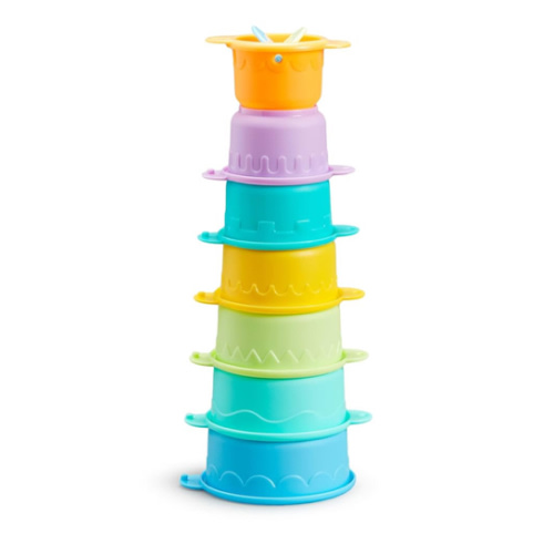Munchkin Connect-A-Cup Bath Toy, Stacking and Straining Cups for Baby and Toddler