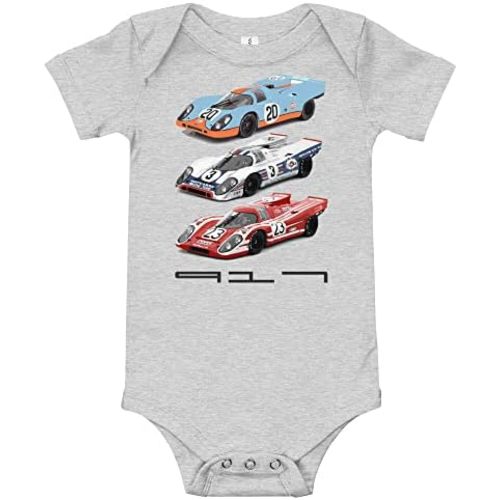 Vintage European Endurance Race Cars Baby Onesie Short Sleeve one Piece