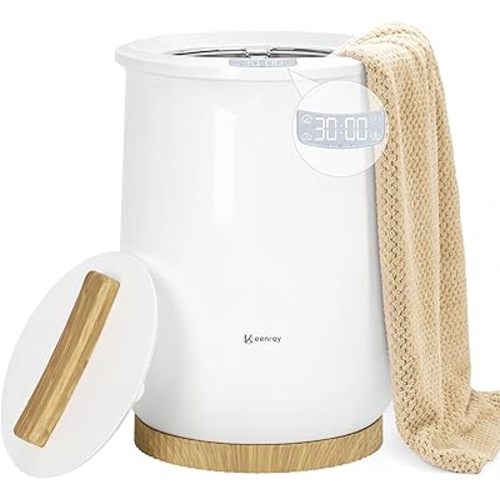 Keenray Upgraded Towel Warmer Bucket, Large Towel Warmer with 3 Heating Modes, Heat Time 30/45/60 Min Adjustable and Up to 24 Hour Delay Timer, Towel Heater for Oversize Bathrobes Blankets