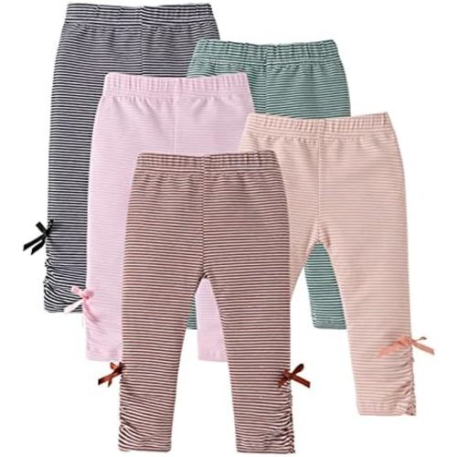 U·nikaka Unisex Baby 0-48 Months 5-Pack Pants in Grey White Black Orange and Pink