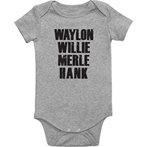 King Mouse Country Music Legends Baby Onesie / Waylon Willie Merle Hank Music Stars Infant Bodysuit