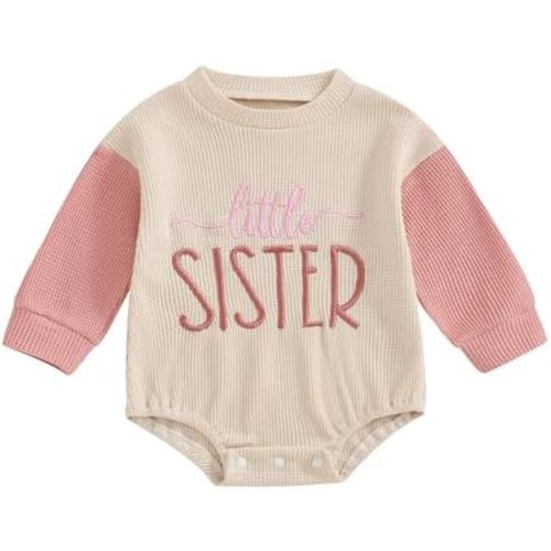 BeQeuewll Fall Toddler Baby Boy Girl Clothes Sister Brother Matching Outfit Letter Print Long Sleeve Sweatshirt Bubble Romper