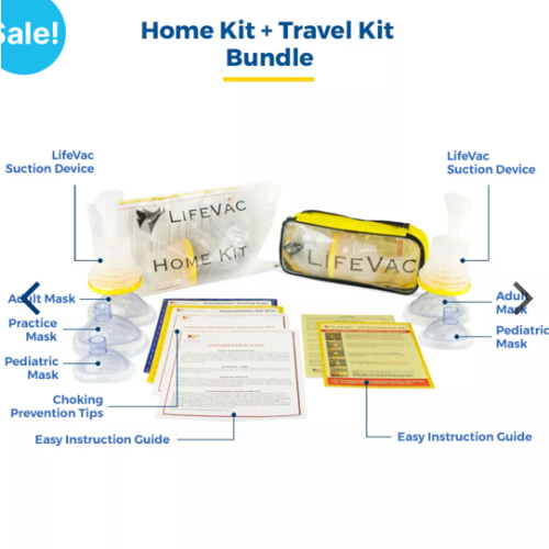 LifeVac Home and Travel Kit Bundle - Toddler and Adult Choking First Aid Device