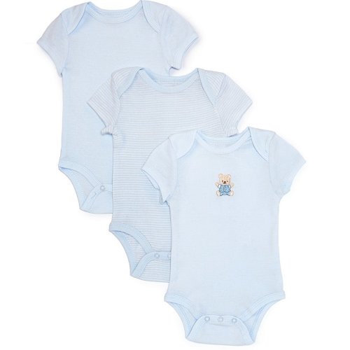 Little Me Baby Boys Newborn-9 Months Cute Bear Bodysuit 3-Pack