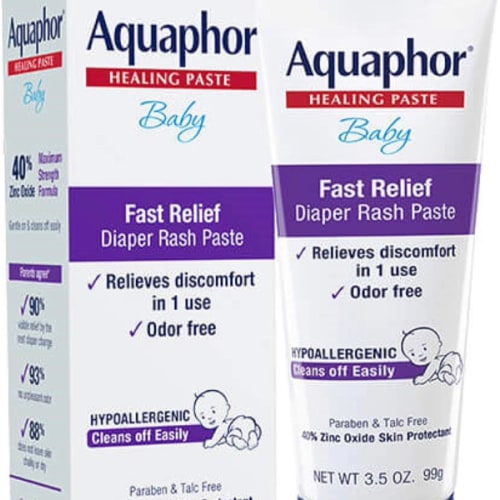 Aquaphor Baby Diaper Rash Paste, Maximum Strength 40% Zinc Oxide, Diaper Rash Cream, Diaper Rash Ointment, 3.5 oz