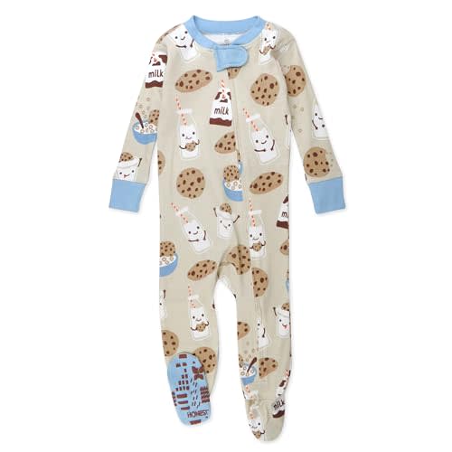 HonestBaby Non-Slip Footed Pajamas One-Piece Sleeper Zip-Front Pjs 100% Organic Cotton for Baby Boys