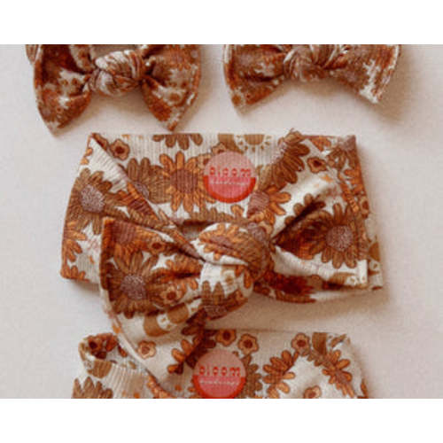 Fall Floral Ribbed Tie On Headwrap – Bloom Headwraps