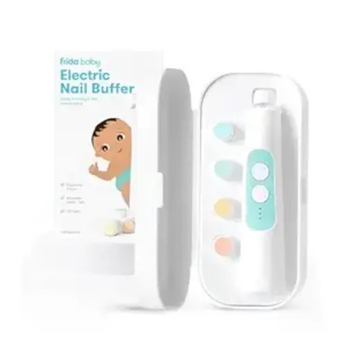 Frida Baby Electric Nail Trimmer, Safe & Easy Electric Nail File, Baby Nail Clipper & Nail Trimmer Kit for Newborn, Toddler, or Children Fingernails & Toenails, 4 Buffer Pads, LED Light, Storage Case - Electric Nail Buffer