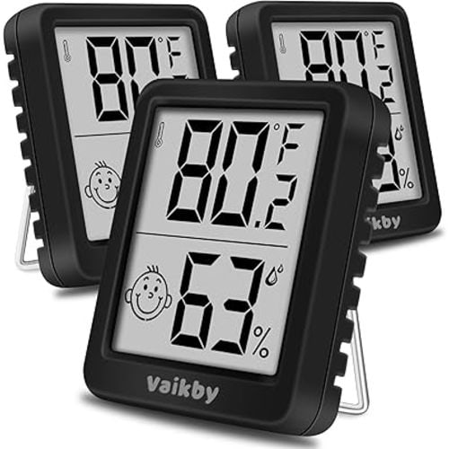 Indoor Humidity Meter Hygrometer 3Pack, Room Thermometer for Accurate Room Temperature Monitor, Digital Hygrometer with Indoor Thermometer for Home, Baby Nursery, and Humidity Sensor Enhanced Comfort