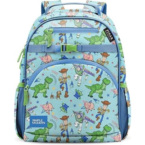 Simple Modern Medium Disney Pixar Toddler Backpack for School Girls and Boys | Kindergarten Elementary Kids Backpack | Fletcher Collection | Kids - 15" tall | Buzz and Woody Adventures