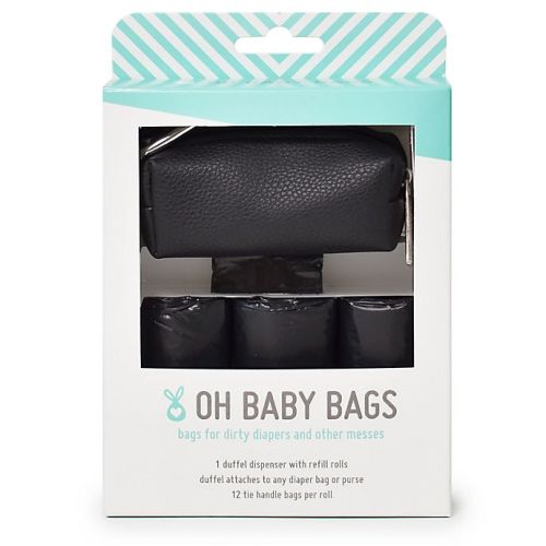 Oh Baby Bags Faux Leather Wet Bag Dispenser Gift Box in Black