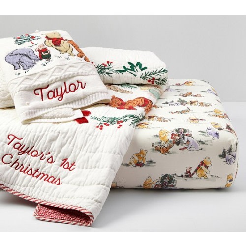Disney's Winnie the Pooh Holiday Baby Bedding Set | Pottery Barn Kids