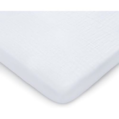 Muslin Fitted Bassinet Crib Sheet, Extra Soft 100% Muslin Cotton Bassinet Sheets by Comfy Cubs