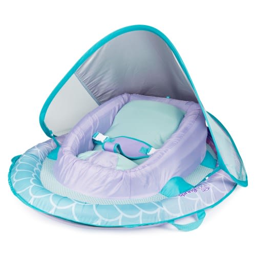 Swimways Floating UV-Protected Baby Spring Float with Handles & Sunshade, Mermaid Design, Ages 3-9 months