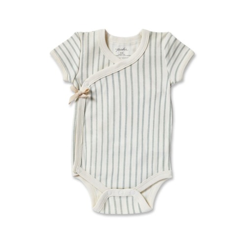 Stripes Away Organic Cotton Wrap Bodysuit, 0-3M