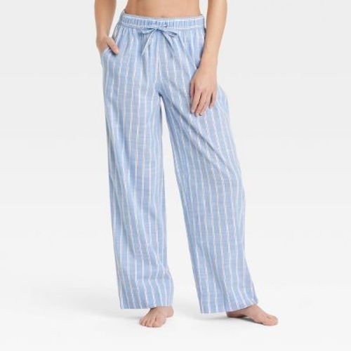 Women's Striped Cotton Blend Pajama Pants - Auden™ Blue S