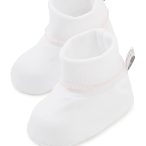 White/Pink Kissy Basics Booties