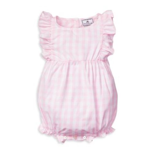 Unisex Pink Gingham Ruffled Romper - Baby