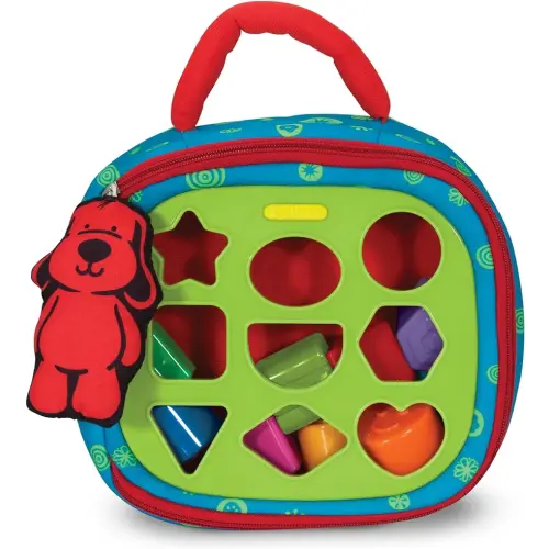 Melissa & Doug K's Kids Take-Along Shape Sorter Baby Toy With 2-Sided Activity Bag and 9 Textured Shape Blocks Sensory Toys, Travel Shape Sorter Toys For Toddlers And Infants