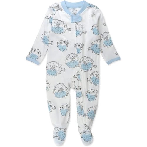 HonestBaby Sleep & Play Footed One-Piece Pajama Sleeper 100% Organic Cotton, Baby Boys