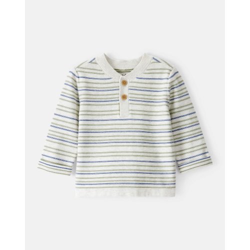 Baby Boy Long-Sleeve Stripe Fashion Top - Grey - OshKosh | Carter's