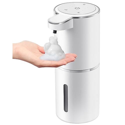 Gotofine Automatic Foaming Soap Dispenser,4-Level Adjustable Foam, Wall Mount Soap Dispenser,USB Rechargeable,12.8oz/ 380ml,Touchless Hand & Dish Soap Dispenser for Bathroom, Kitchen,Hotel, Restaurant