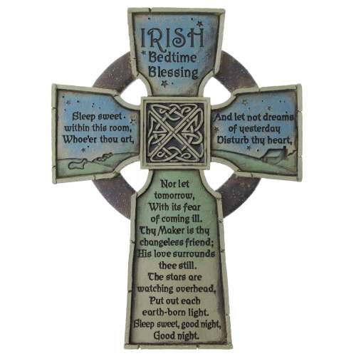 Irish Bedtime Blessing Celtic Wall Cross
