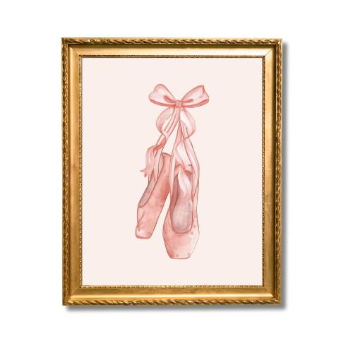 Ballet shoes print | Ballerina wall art | Bow print | digital prints | balletcore wall decor | Little girls room wall art | Hartfelt Prints