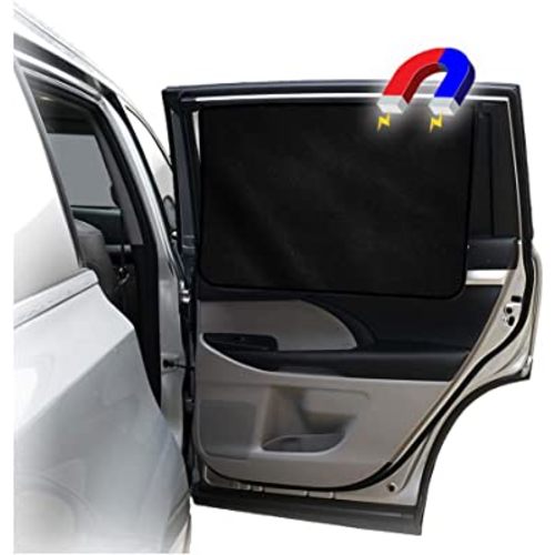 ggomaART Car Side Window Sun Shade - Universal Reversible Magnetic Curtain for Baby and Kids with Sun Protection Block Damage from Direct Bright Sunlight, and Heat - 1 Piece of Solid Black
