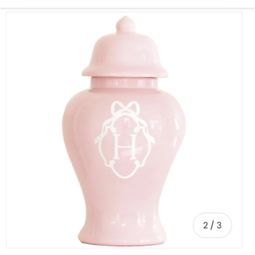 Bow Monogram Ginger Jars in Cherry Blossom Pink – Ruby Clay Company