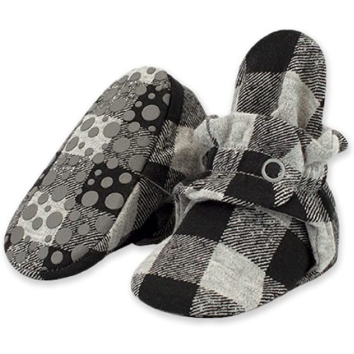 Zutano Organic Cotton Baby Booties With Gripper Soles, Soft Sole Stay-on Baby Shoes- 3 months