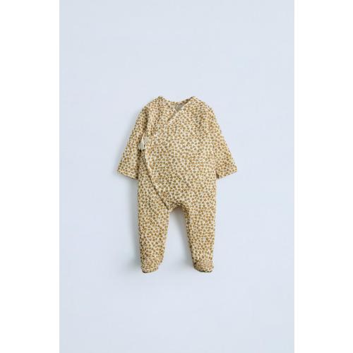 FLORAL QUILTED ROMPER - Ocher | ZARA United States